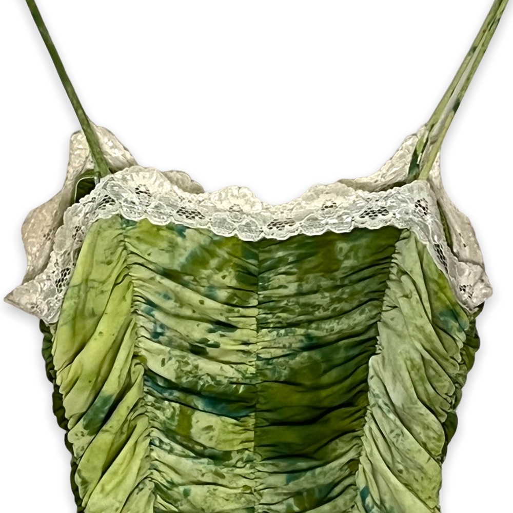 Y2K Green Ruched Tank Top - Picture 5 of 7